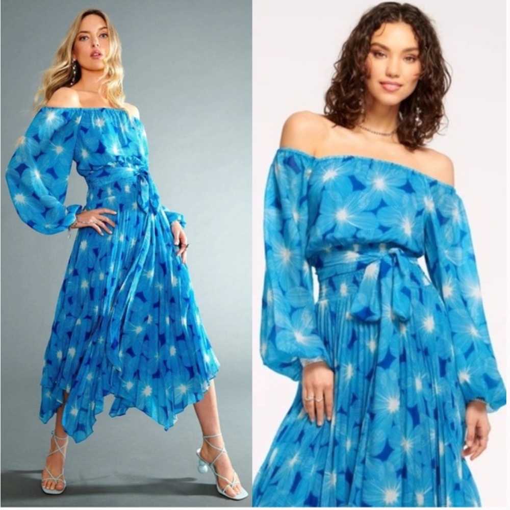Aviette Off-Shoulder Dress by Ramy Brook ASO White Lotus Season 2 - Alt Print